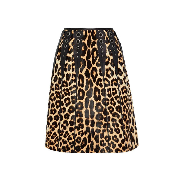 Bottega Veneta Brown Leather Midi Skirt