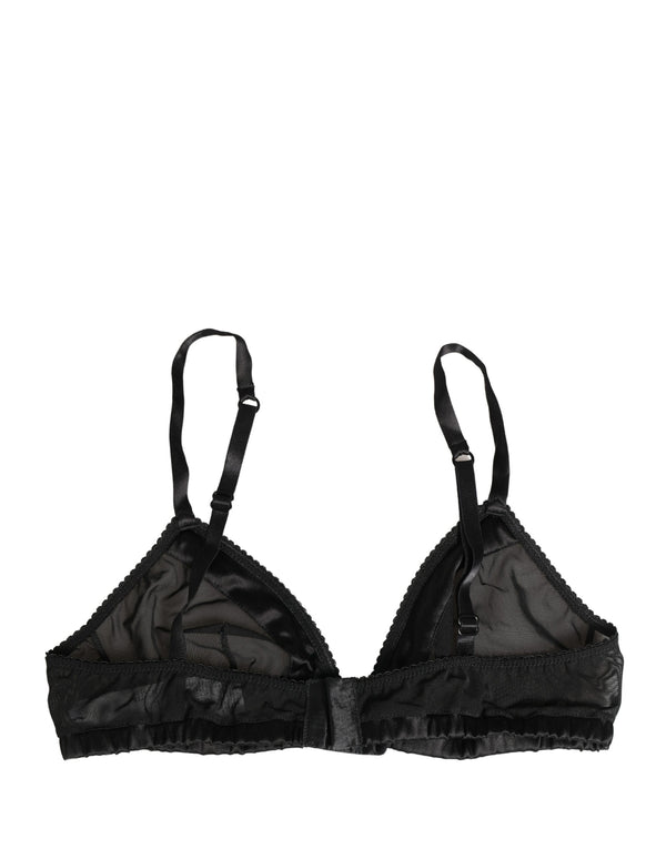 Dolce & Gabbana Black Nylon Stretch Soft Cup Brassiere Underwear