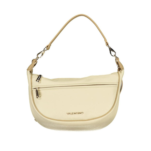 Mario Valentino Beige Polyurethane Women's Bag With Adjustable Shoulder Strap