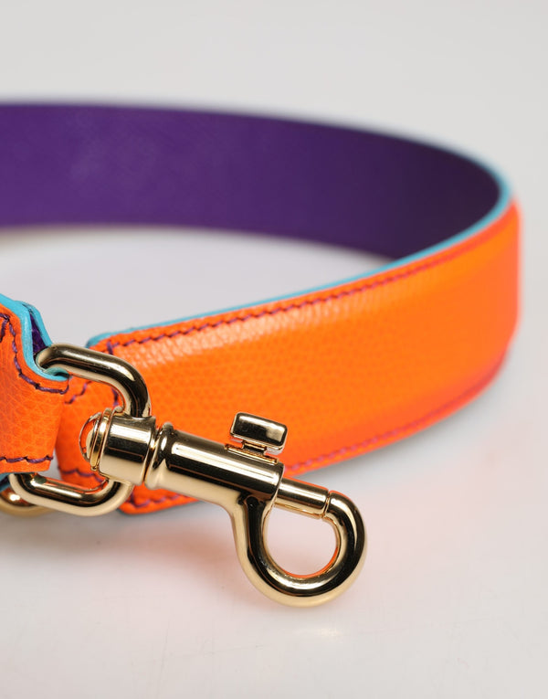 Dolce & Gabbana Orange Purple Calf Leather Bag Accessory  Shoulder Strap