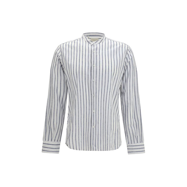 Brooksfield Blue Cotton Pattern Shirt