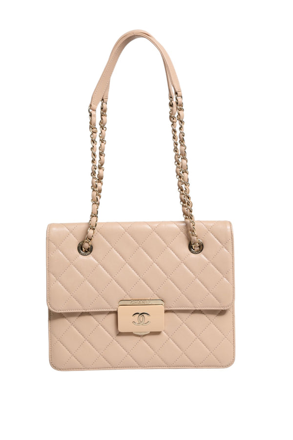 Chanel Quilted Leather Beauty Lock Flap Bag