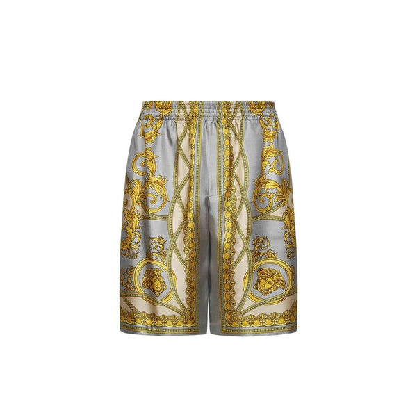 Versace Gray Silk Knee Length