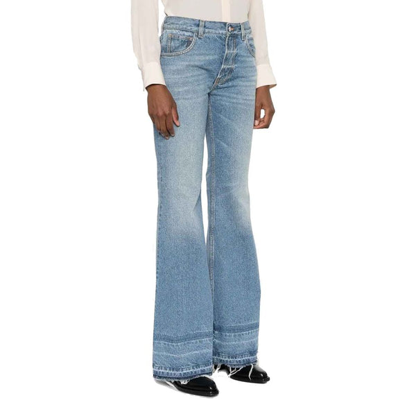 Chloé Blue Cotton Flared Jeans