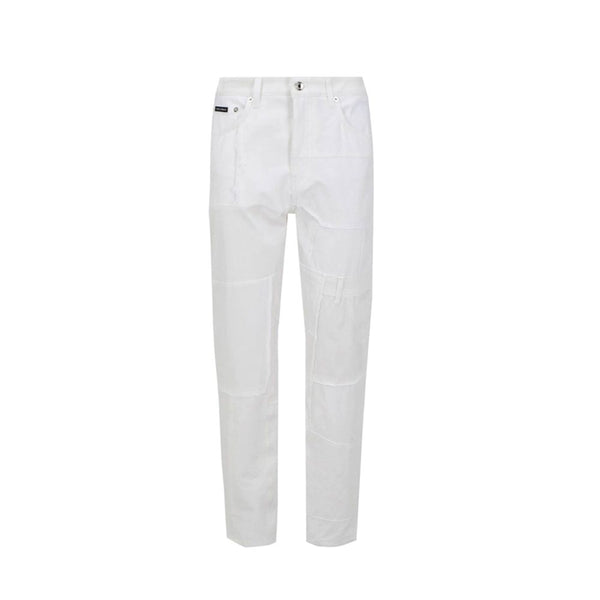 Dolce & Gabbana White Cotton Cargo Pants