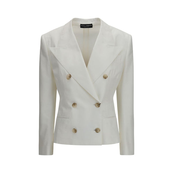 Dolce & Gabbana White Cotton Blazer