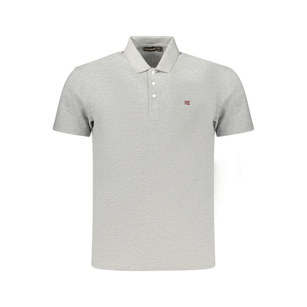 Napapijri Gray Cotton Men's Polo Shirt
