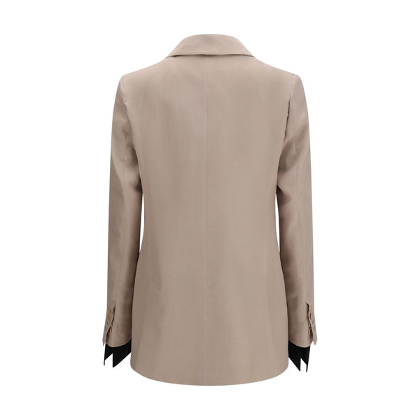 Max Mara Beige Silk Blazer