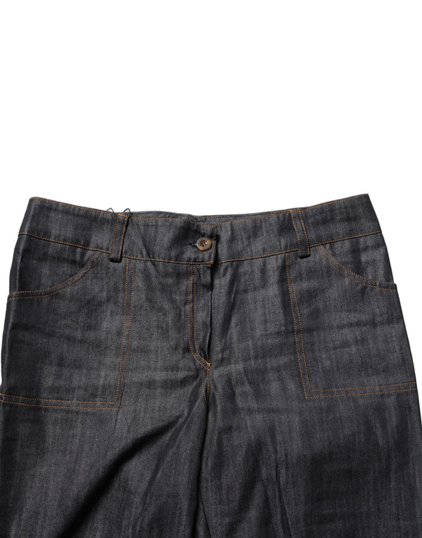 BENCIVENGA Black Cotton Mid Waist Skinny Denim Trouser Jeans