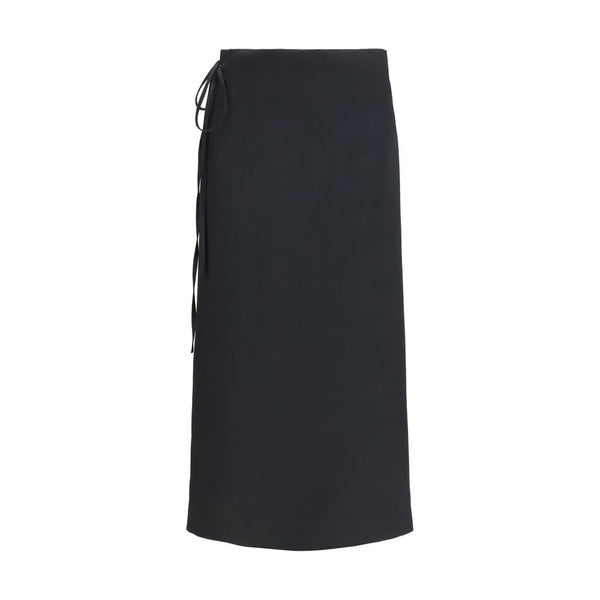 Calvin Klein Black Viscose Long Skirt