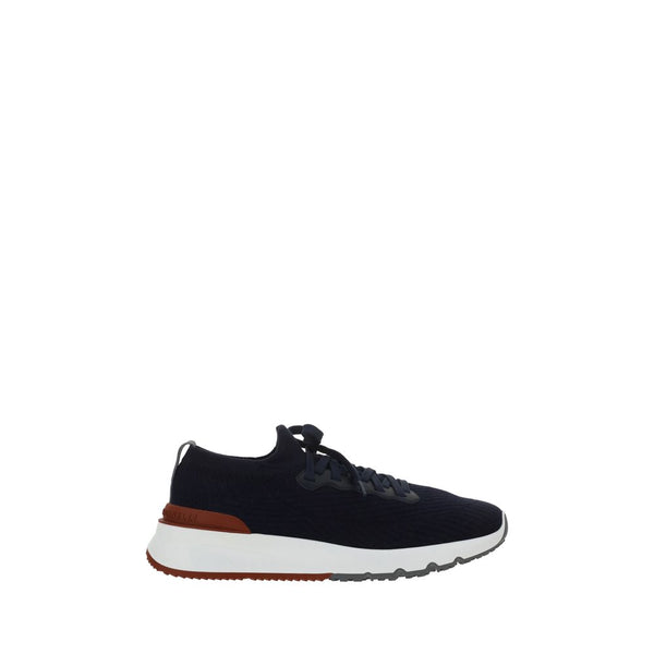 Brunello Cucinelli Blue Cotton Low Top Sneakers