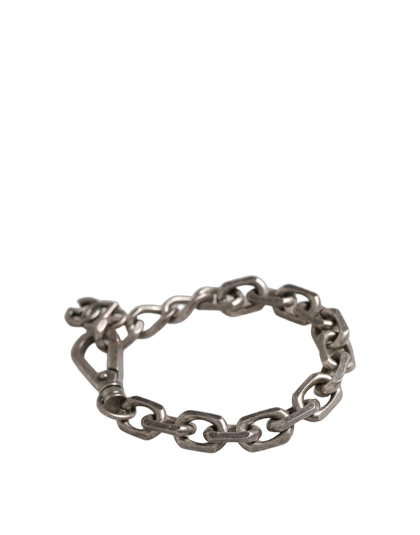 Dolce & Gabbana Silver Tone Heavy Chain Link Signature DG Logo Bracelet