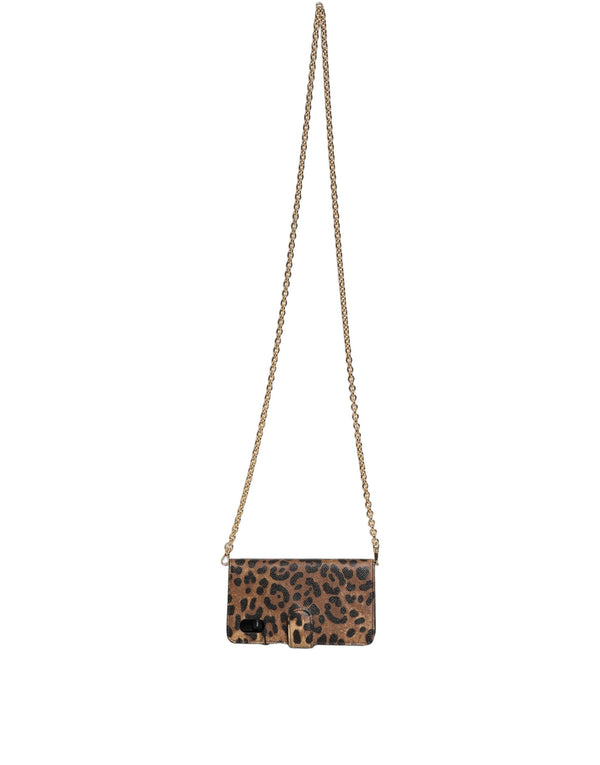 Dolce & Gabbana Flip Cover Brown Leopard Crystal iPhone X - XS Case