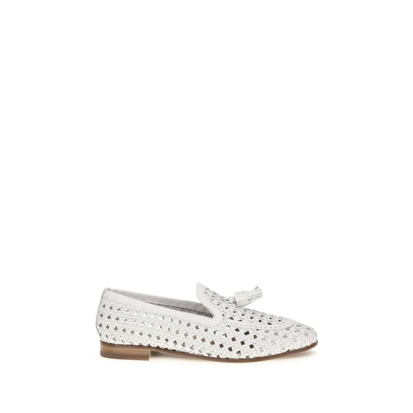 Fratelli Rossetti White Calf Leather Bos Taurus Slip-On Loafers