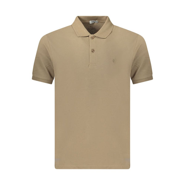 Coveri Moving Brown Cotton Men's Polo Shirt
