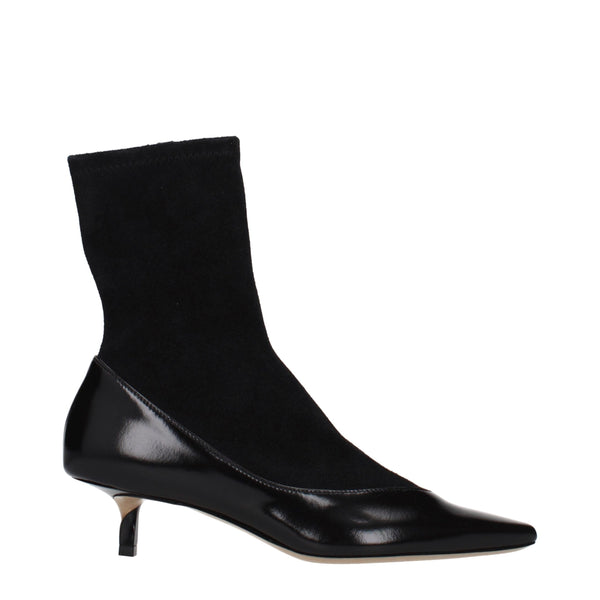 Jacquemus Black Leather Ankle Boots