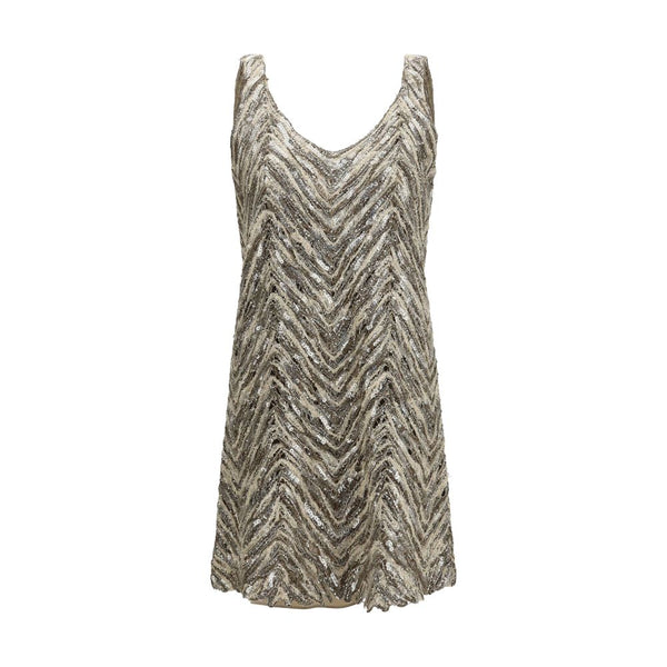Brunello Cucinelli Beige Paper Cocktail Dress
