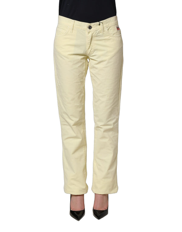 Roy Roger's Yellow Cotton Straight Casual Denim Trouser Jeans