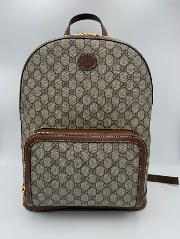 Gucci GUCCI GG Supreme and Leather Backpack