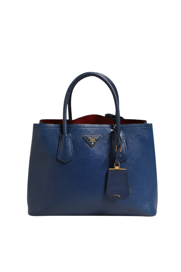 Prada Blue Saffiano Leather 2way Bag