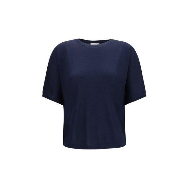 Brunello Cucinelli Blue Cashmere Sleeveles Sweater