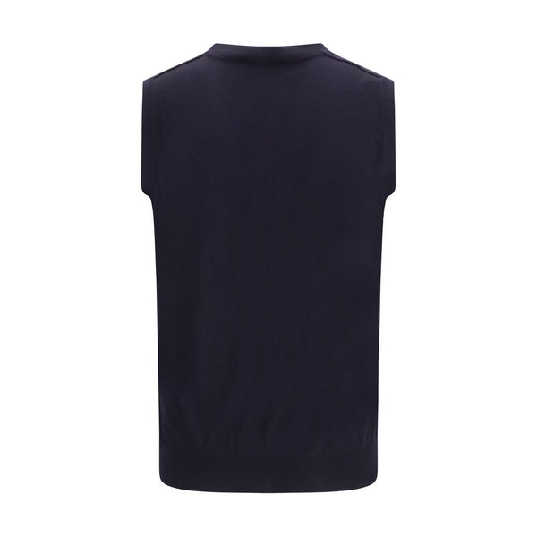 Aragona Cashmere Blue Wool Oves Aries Sleeveles Sweater