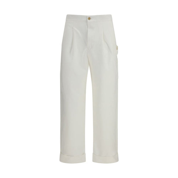 Umit Benan White Cotton Casual Pants