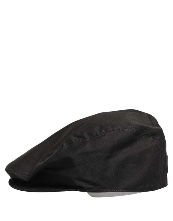 Dolce & Gabbana Men Black Cotton Stretch Newsboy Cloth Capello Hat