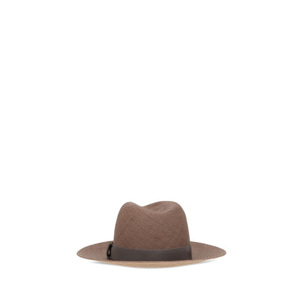 Brunello Cucinelli Brown Raffia Fedora