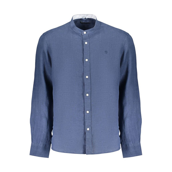 North Sails Blue Linen Mens Shirt