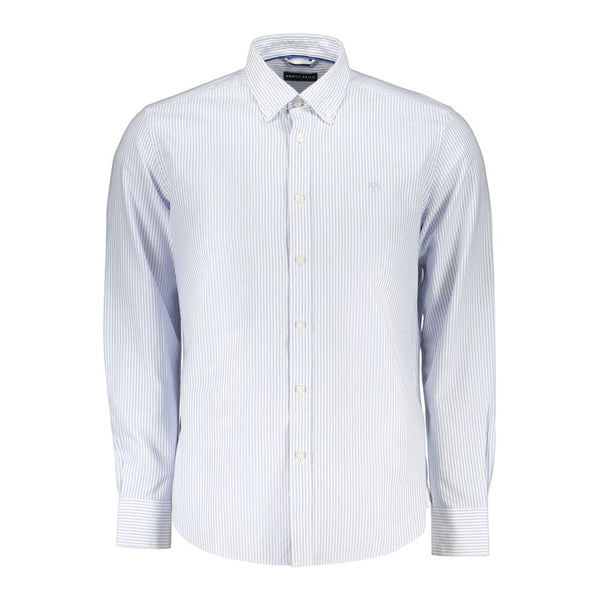 North Sails Azzurro Cotton Men Shirt with Long Sleeves and Button-Down Collar