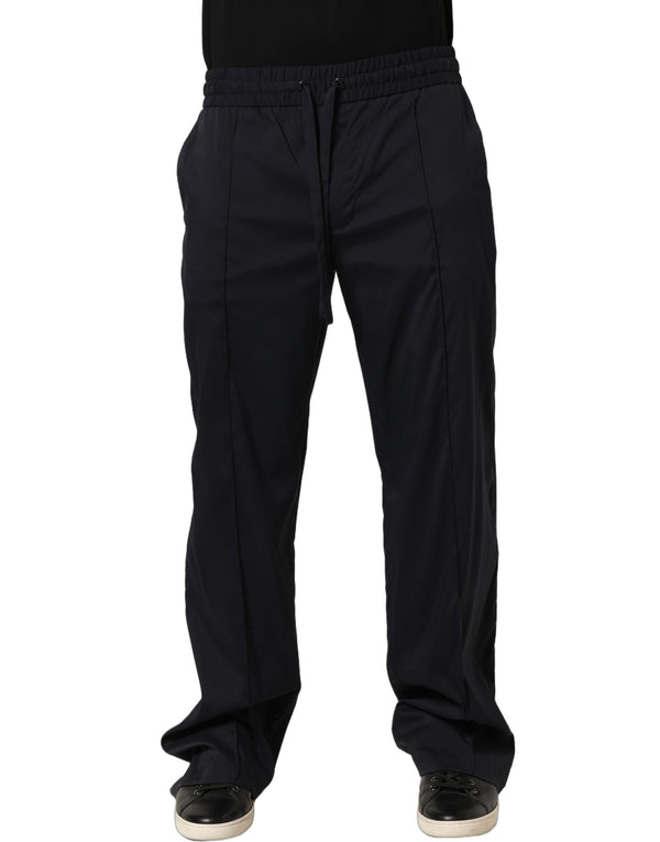 Dolce & Gabbana Black Nylon Straight Jogger Sweatpants Pants