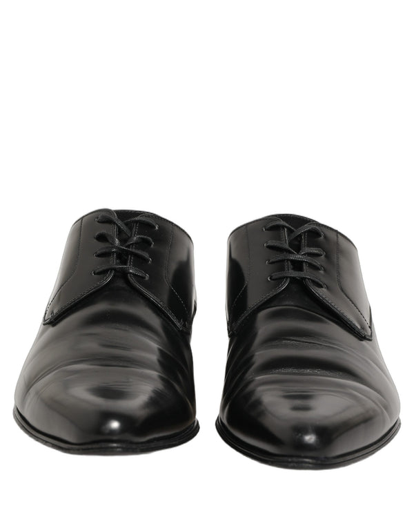 Dolce & Gabbana Black Leather Derby Dress Men Formal Shoes