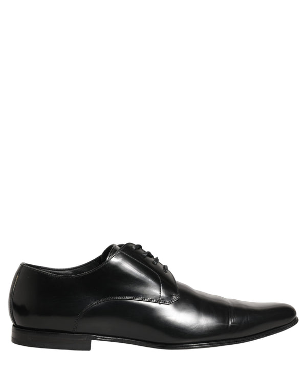 Dolce & Gabbana Black Leather Derby Dress Men Formal Shoes