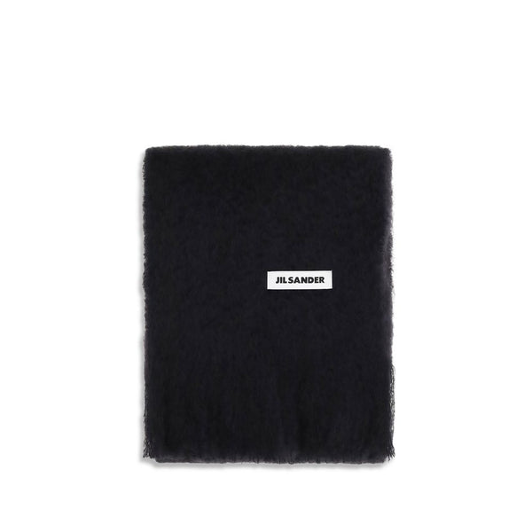 Jil Sander Black Wool Oves Aries Scarf