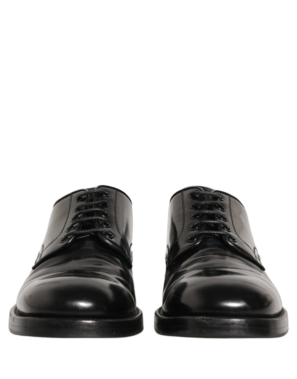 Dolce & Gabbana Black Leather Derby Dress Men Formal Shoes