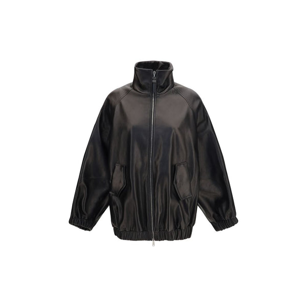 Brunello Cucinelli Black Lamb Ovis Aries Aries Leather Jacket