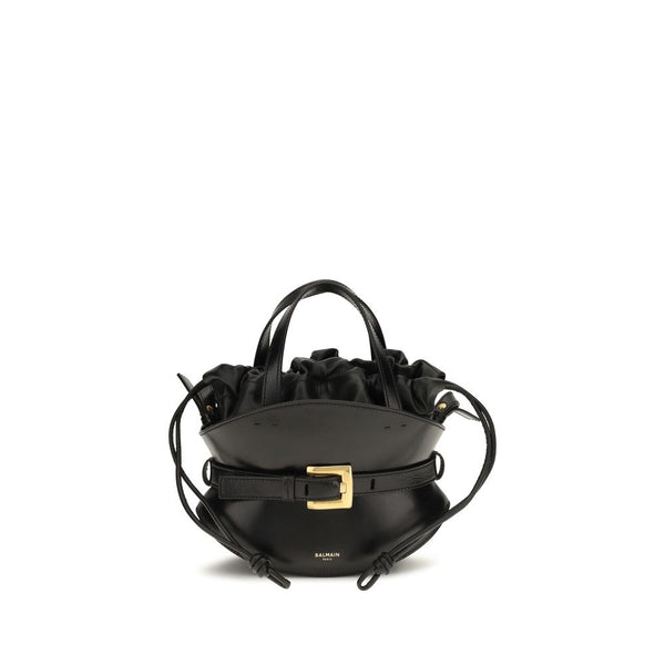 Balmain Black Calf Leather Bos Taurus Shoulder Bag