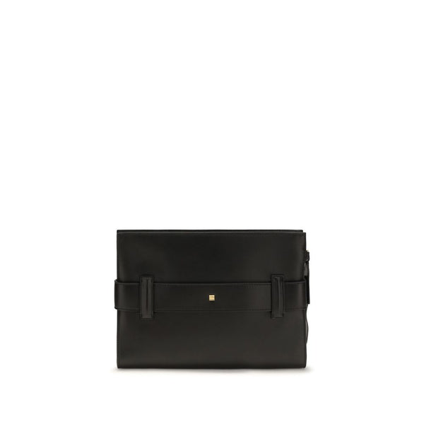 Balmain Black Lamb Ovis Aries Aries Clutch Bag