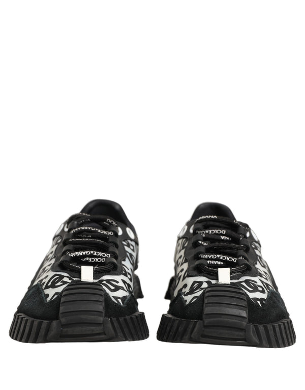 Dolce & Gabbana Black Logo Lace Up Low Top NS1 Men Sneakers Shoes
