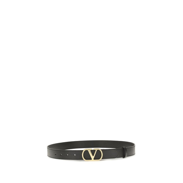 Valentino Garavani Black Calf Leather Bos Taurus Regular Belt