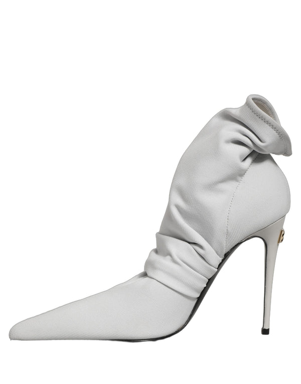 Dolce & Gabbana Gray Stretch Socks Heels Ankle Boots Shoes