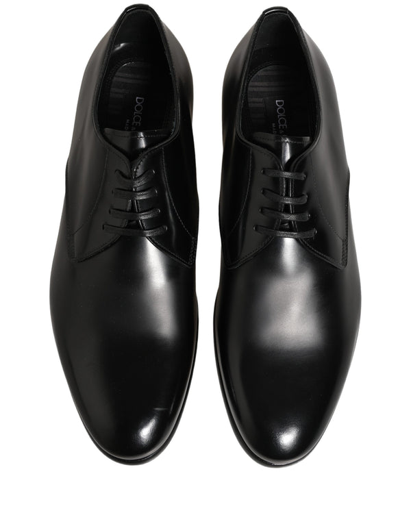 Dolce & Gabbana Black Leather Lace Up Derby Dress Shoes