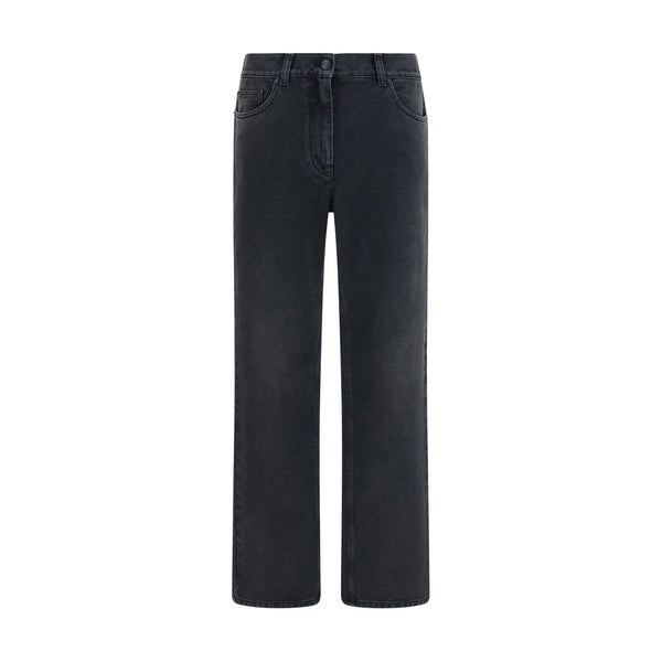 The Row Black Cotton Straight-Leg Jeans