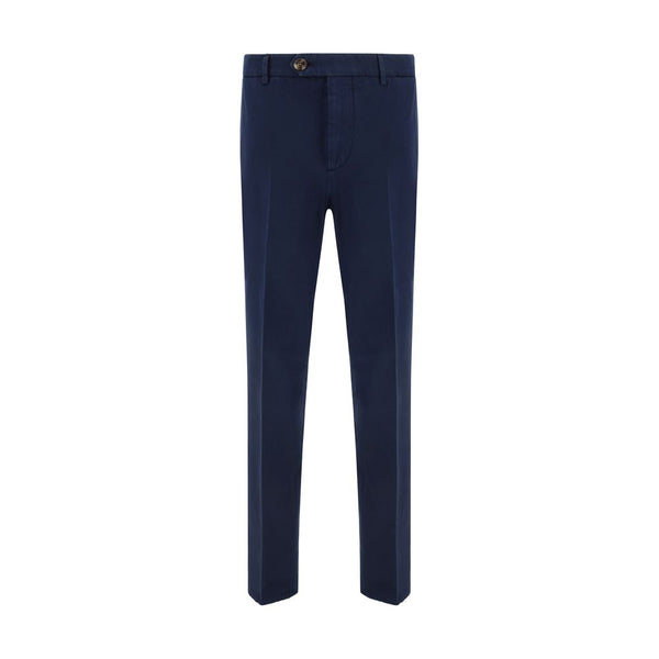 Brunello Cucinelli Blue Cotton Casual Pants