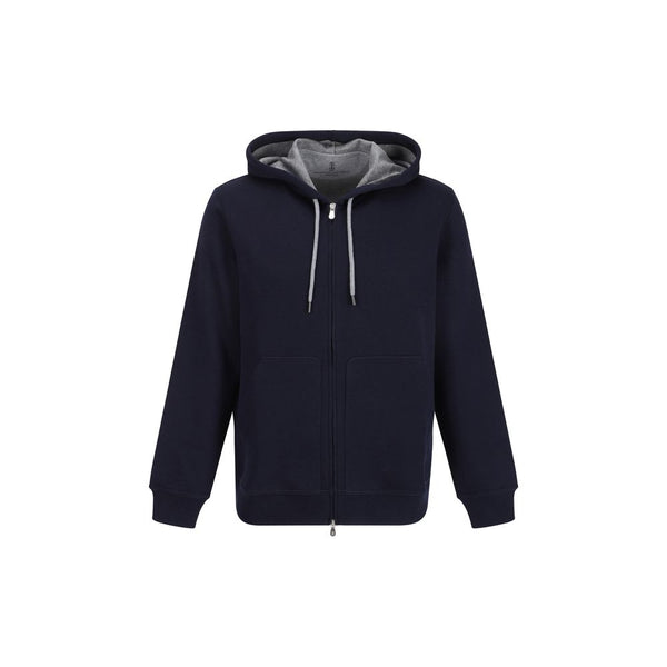 Brunello Cucinelli Blue Cotton Sweatshirt