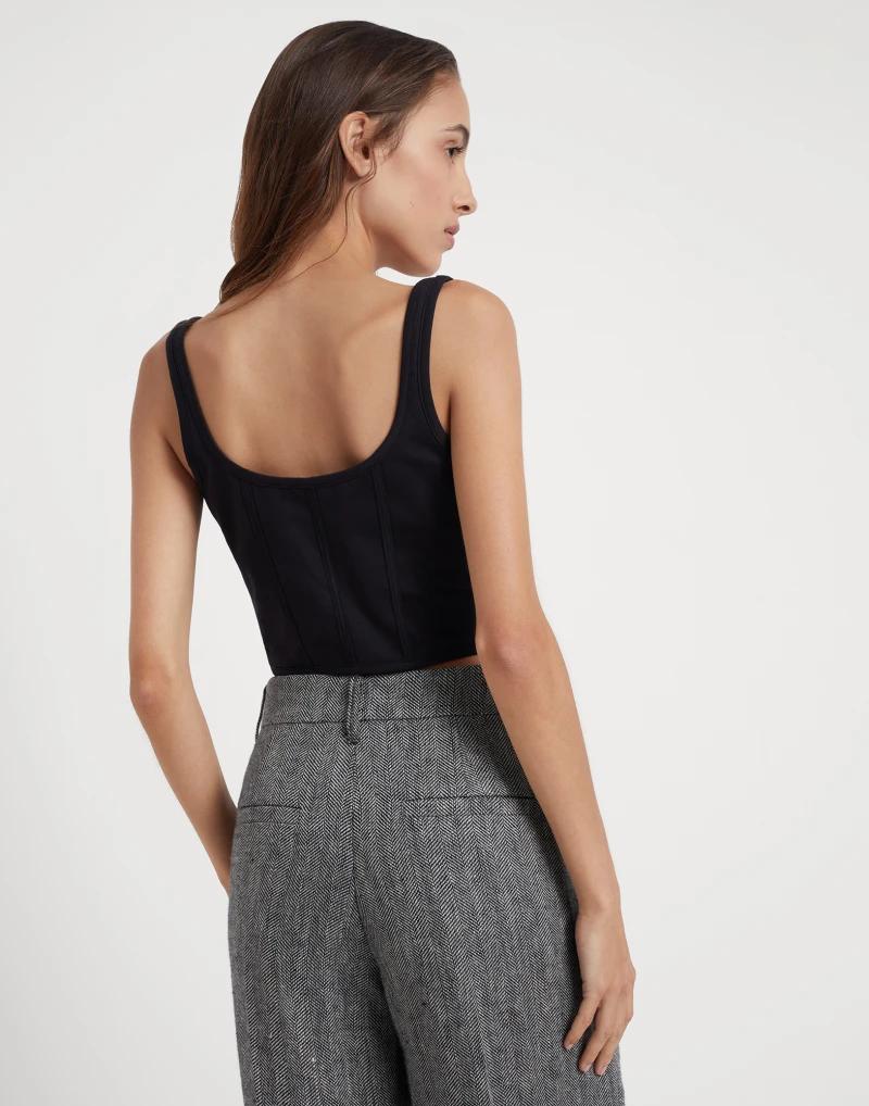 Brunello Cucinelli Black Cotton T-Shirt