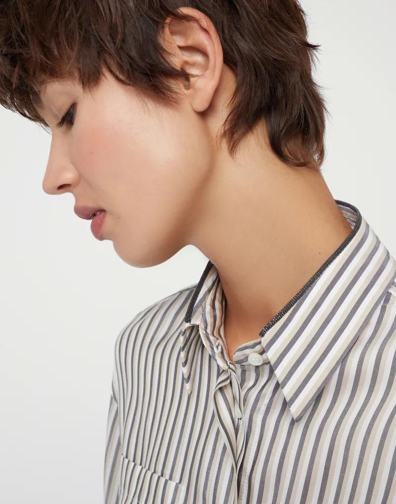 Brunello Cucinelli Multicolor Silk Pattern Shirt