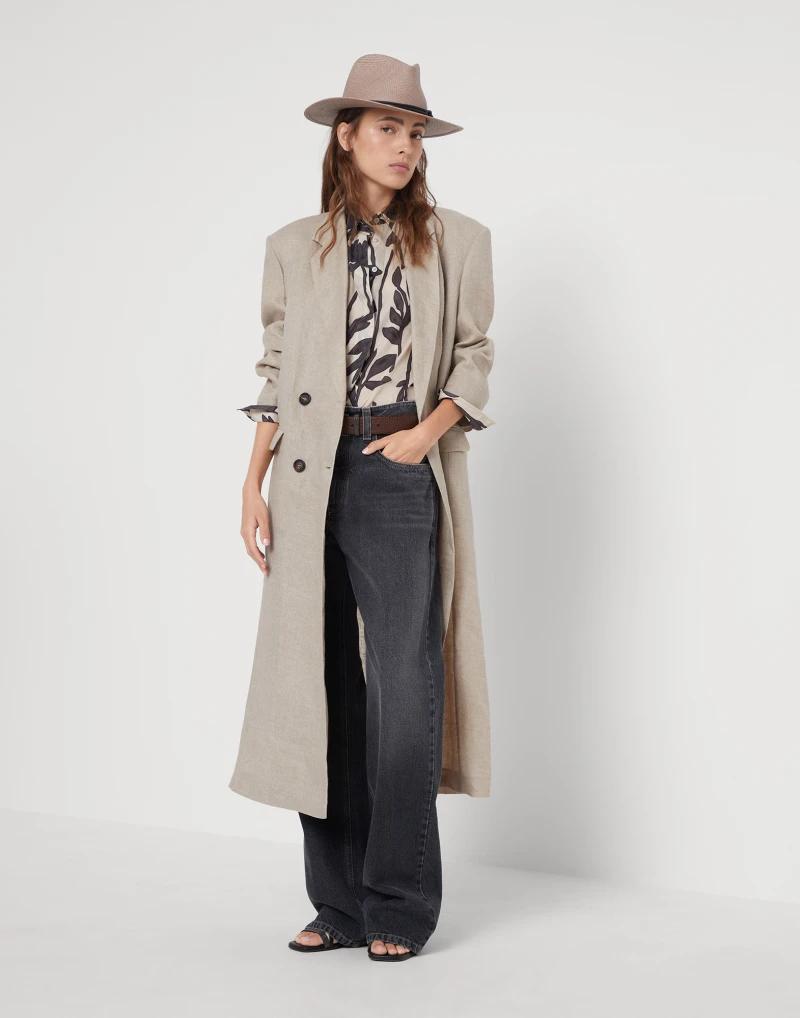 Brunello Cucinelli Bicolor Cotton Pattern Shirt