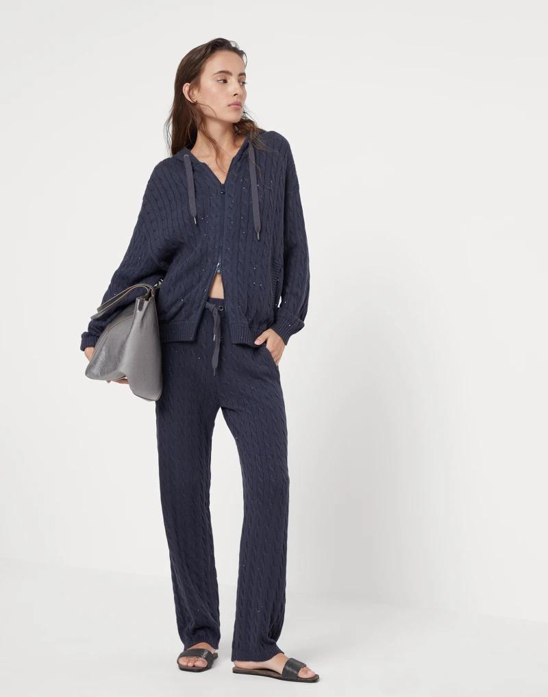 Brunello Cucinelli Blue Cotton Casual Pants
